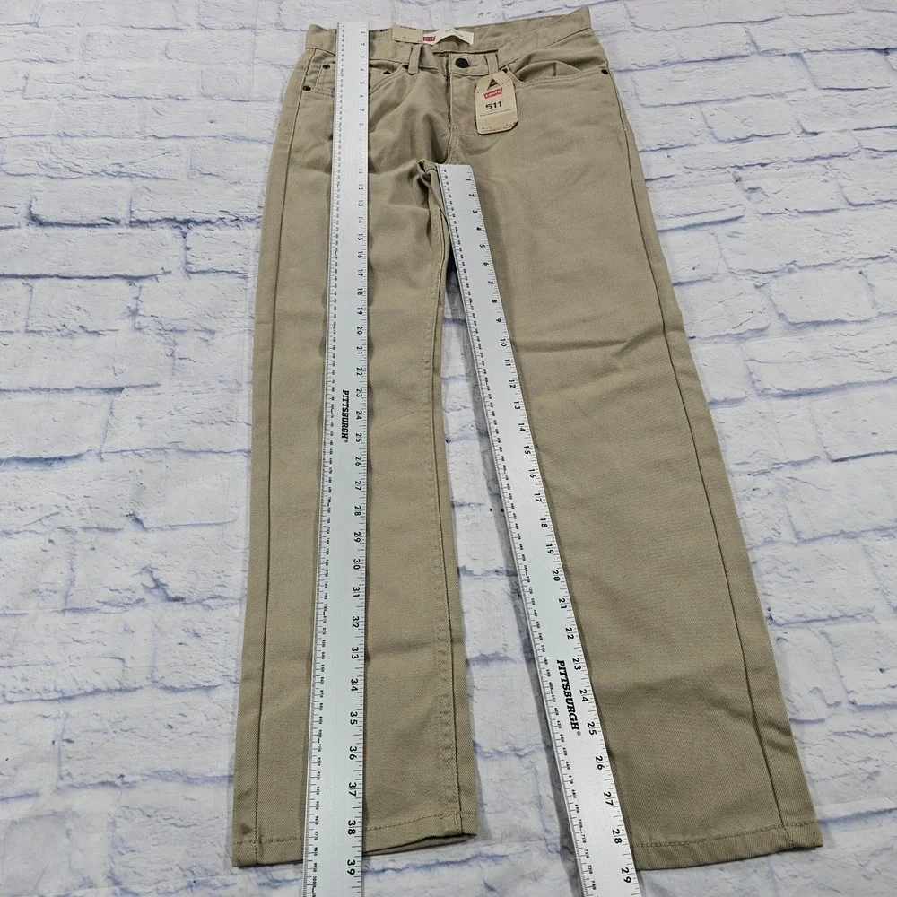 Levis 511 Slim Pants MENS 28x28 Khaki Tan Twill Casual Classic